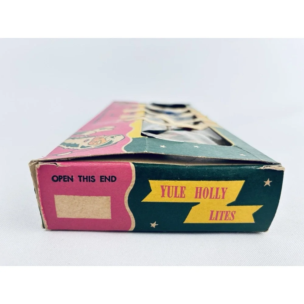 Vintage Yule Holly Lites 1905J Christmas Lights - With Original Box - Works!